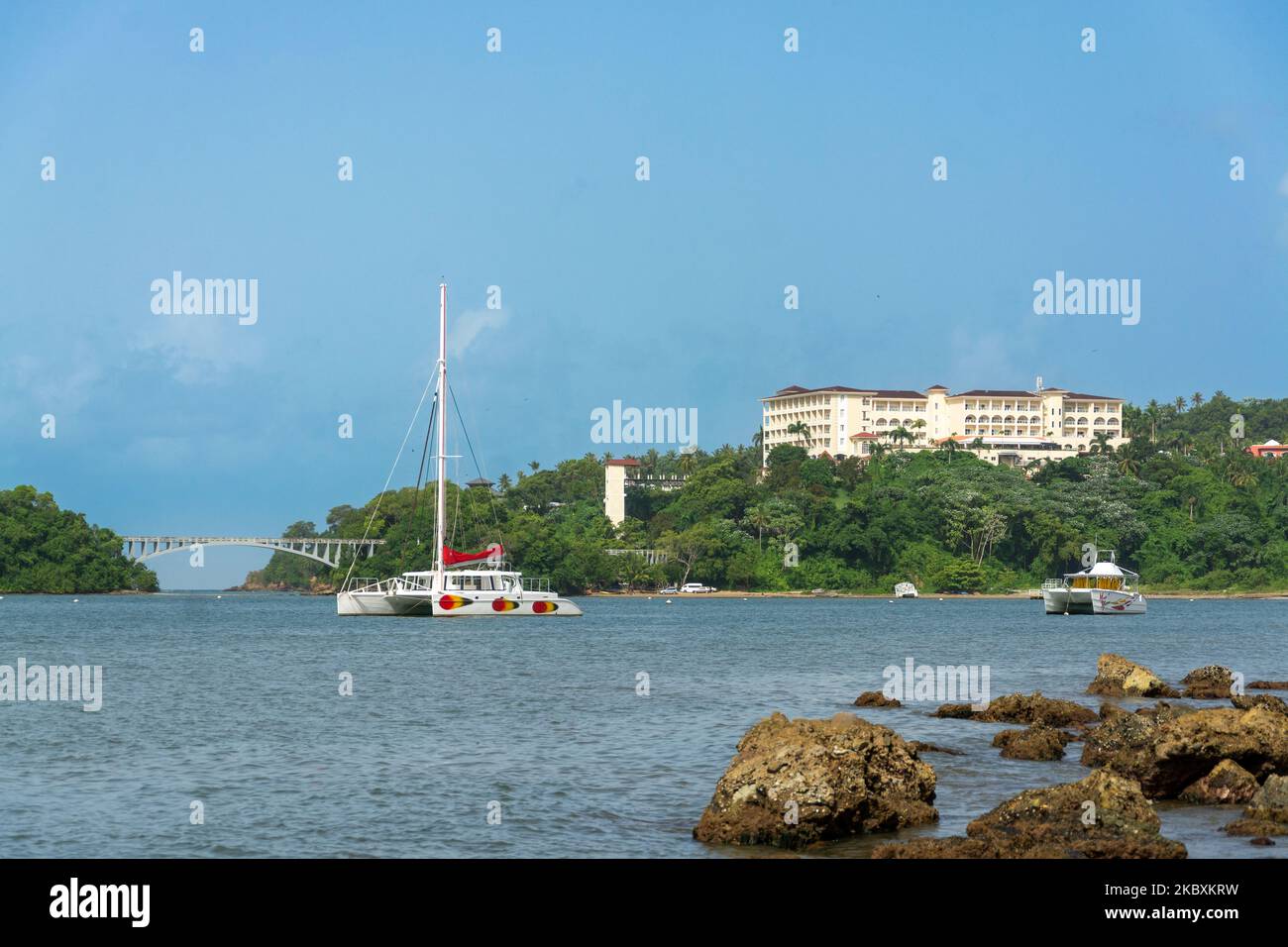 The dock in the city of Samana in the Dominican Republic Stock Photo