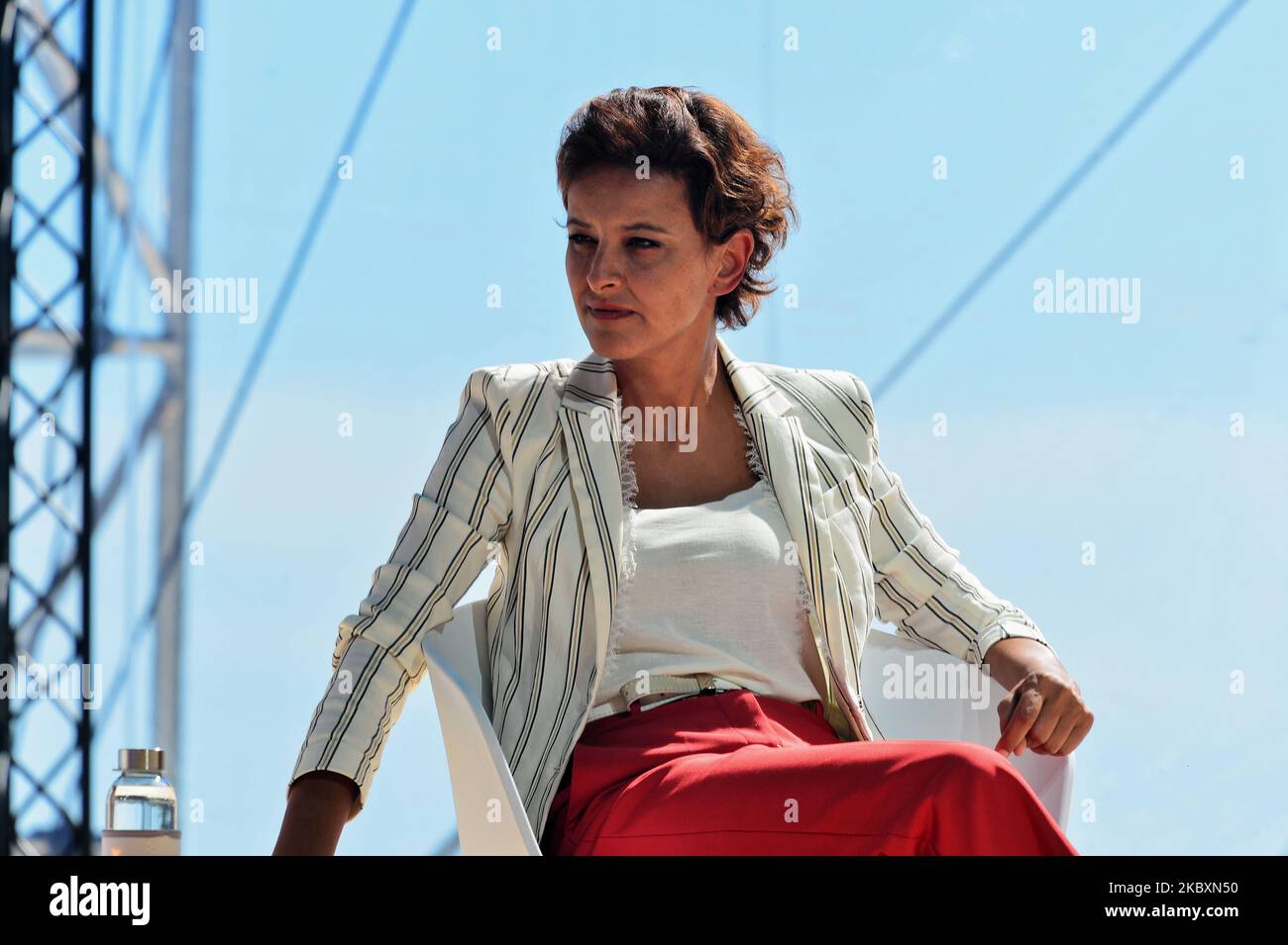 Former French Education Minister Najat Vallaud-Belkacem attends at the meeting of French employers' association Medef themed 'The Renaissance of French Companies' on August 27, 2020, in Paris, France. (Photo by Daniel Pier/NurPhoto) Stock Photo