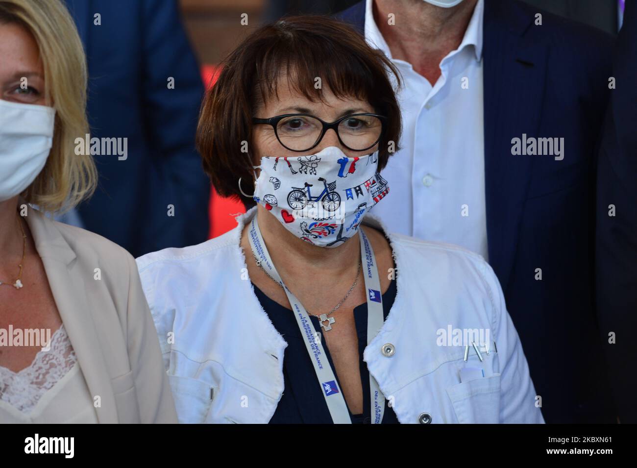 FNSEA President Christiane Lambert attends at the meeting of French employers' association Medef themed 'The Renaissance of French Companies' on August 27, 2020, in Paris, France. (Photo by Daniel Pier/NurPhoto) Stock Photo