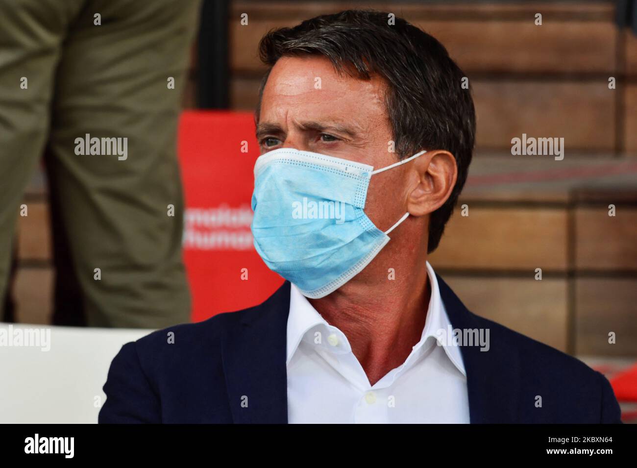 Former French Prime Minister Manuel Valls attends at the meeting of French employers' association Medef themed 'The Renaissance of French Companies' on August 27, 2020, in Paris, France. (Photo by Daniel Pier/NurPhoto) Stock Photo