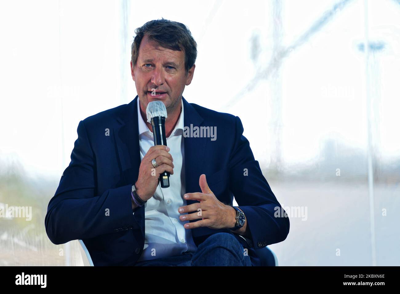 EU deputy Yannick Jadot EELV attends at the meeting of French employers' association Medef themed 'The Renaissance of French Companies' on August 27, 2020, in Paris, France. (Photo by Daniel Pier/NurPhoto) Stock Photo