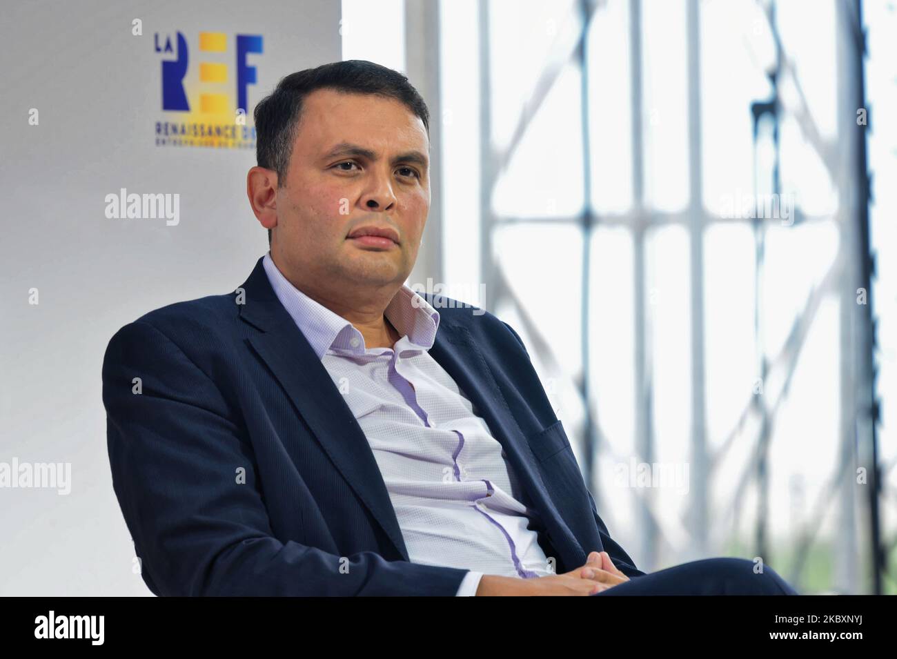 French Politician and Business Angel Aziz Senni attends at the meeting of French employers' association Medef themed 'The Renaissance of French Companies' on August 27, 2020, in Paris, France. (Photo by Daniel Pier/NurPhoto) Stock Photo