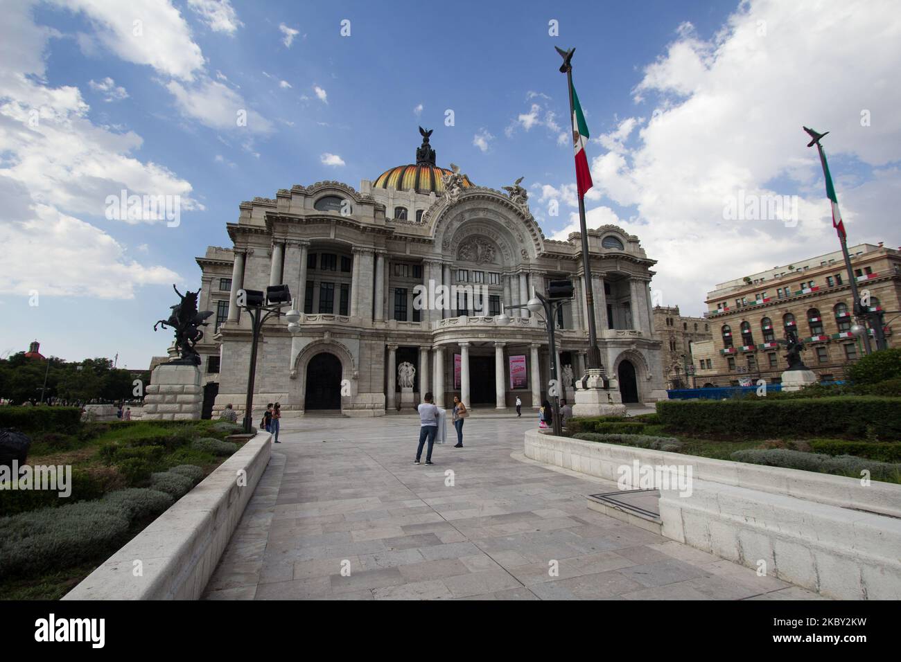 After five months of being closed the Palacio de Bellas Artes de CDMX due to the Covid-19 pandemic, it reopened its doors implementing the hygiene protocols issued by the Ministry of Health, likewise, they removed the fences from the patio of this enclosure. On September 2, 2020 in Mexico City, Mexico. (Photo by Marti?n Gorostiola/NurPhoto) Stock Photo
