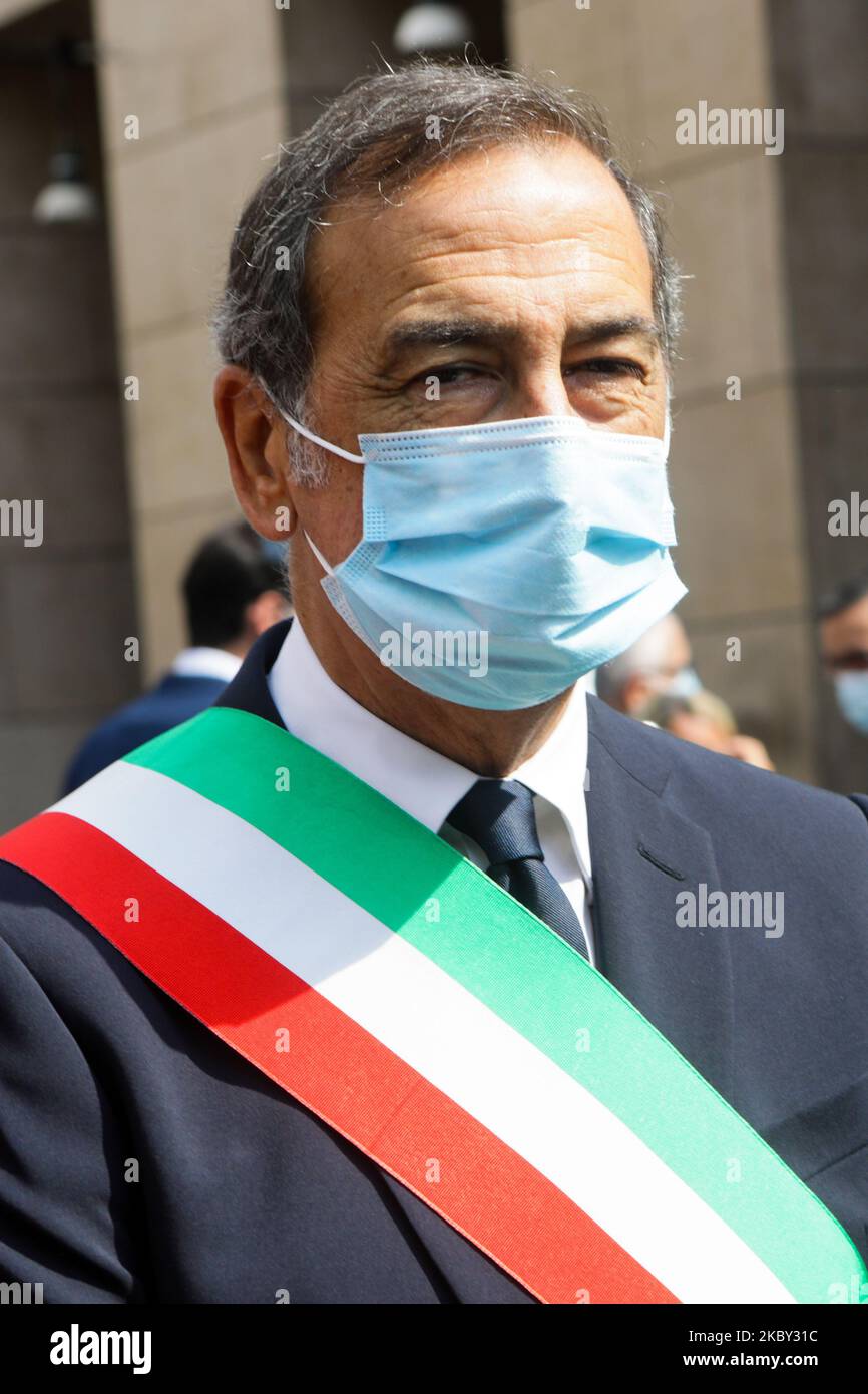 The Mayor of Milan Beppe Sala at the commemoration for the 38th anniversary of the death of General Carlo Alberto dalla Chiesa, killed by the Mafia together with his wife Emanuela Setti Carraro and agent Domenico Russo, Milan, Italy, September 03 2020 (Photo by Mairo Cinquetti/NurPhoto) Stock Photo