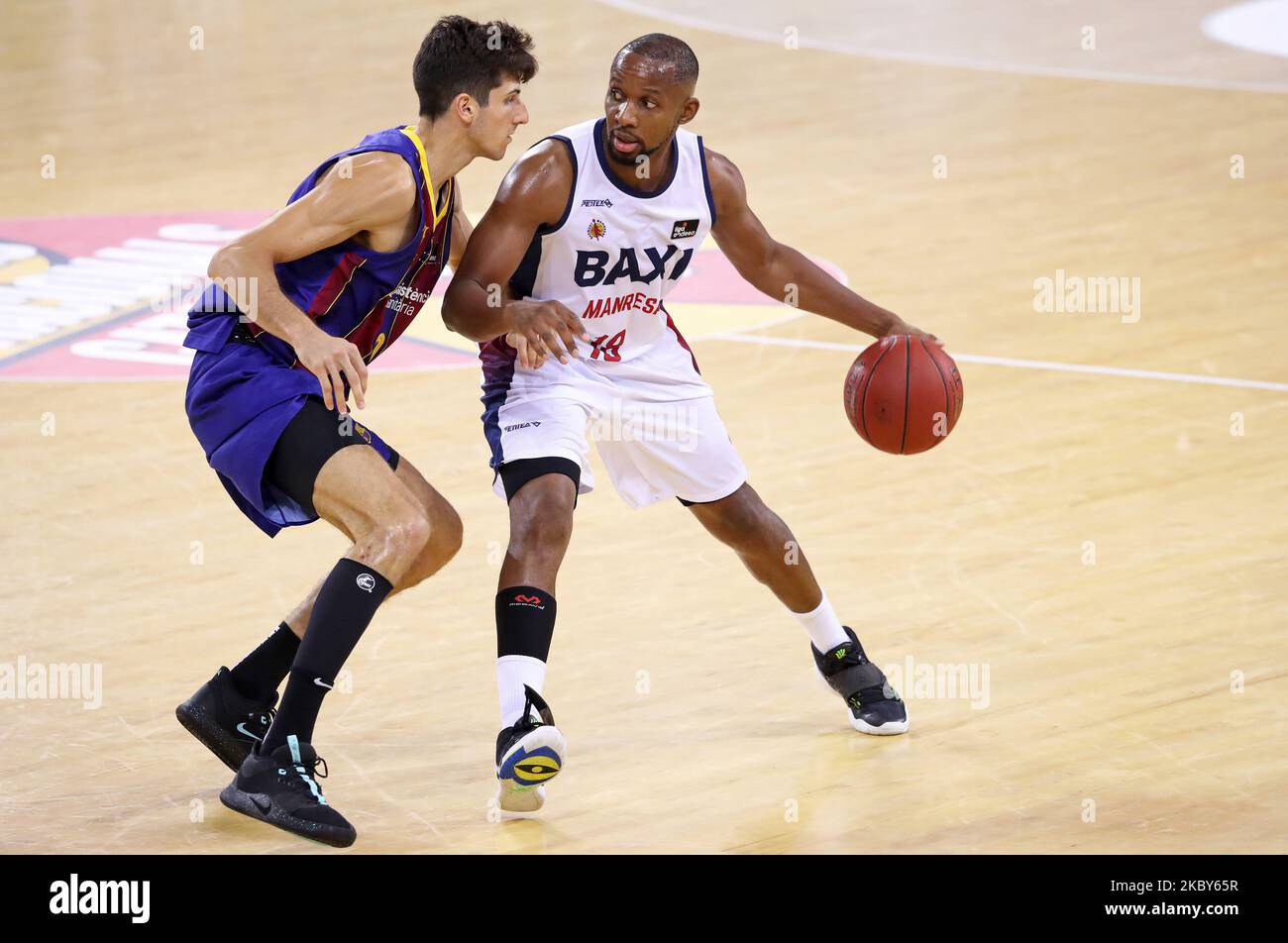 Jonathan Tabu during the match between FC Barcelona and Baxi Manresa, corresponding to the semifinal of the Catalan Basketball League, played at the Palau Blaugrana, on 04th September 2020, in Barcelona, Spain. (Photo by Joan Valls/Urbanandsport /NurPhoto) Stock Photo