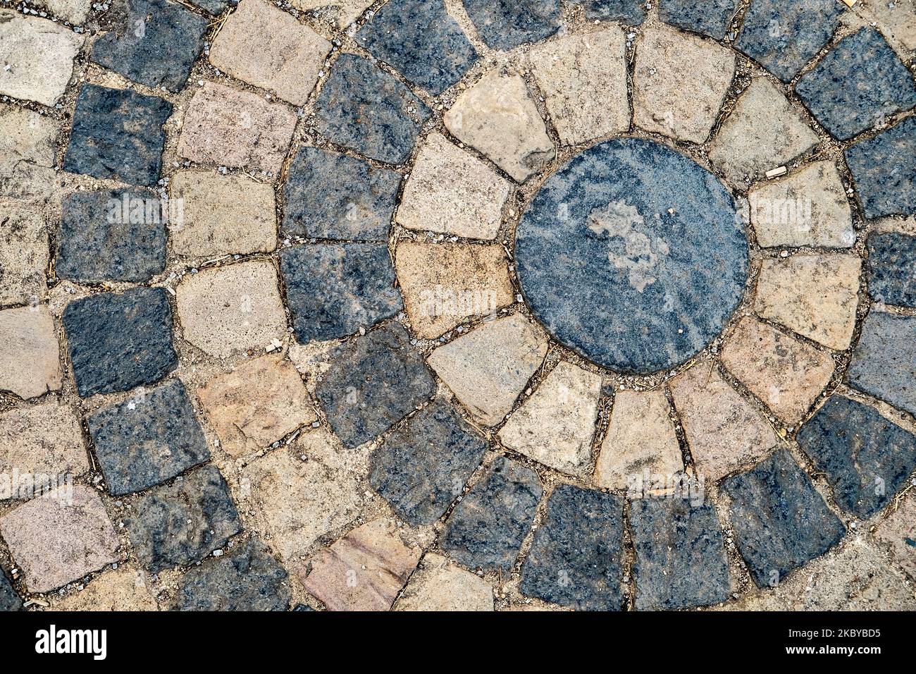 abstract detail of the ground in a park in Montjuic in Barcelona Stock Photo