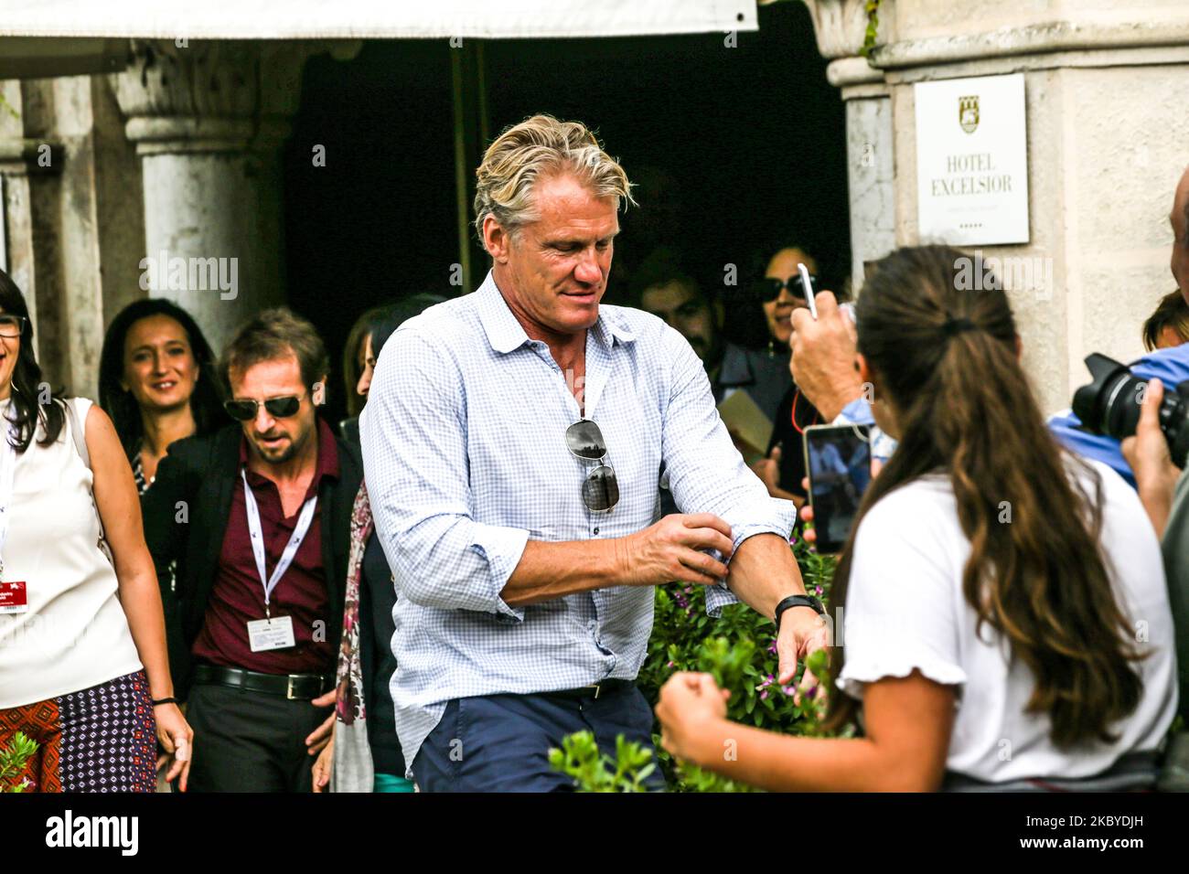 Dolph Lundgren is seen during the 75th Venice Film Festival on September 01, 2018 in Venice, Italy. (Photo by Mairo Cinquetti/NurPhoto) Stock Photo