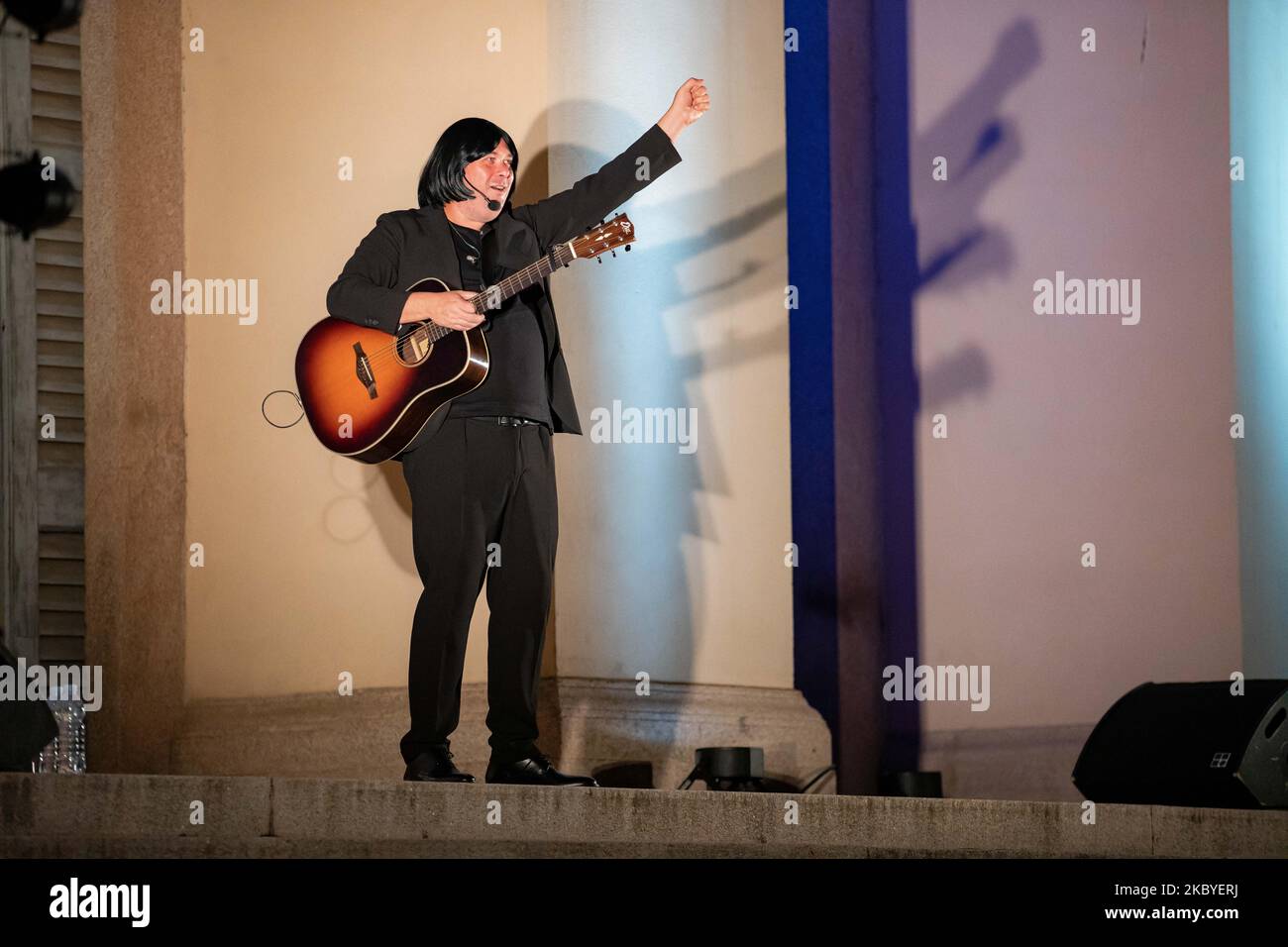 Ruggero Dei Timidi performs live at Parco Tittoni on September 05, 2020 in Desio, Italy. (Photo by Alessandro Bremec/NurPhoto) Stock Photo