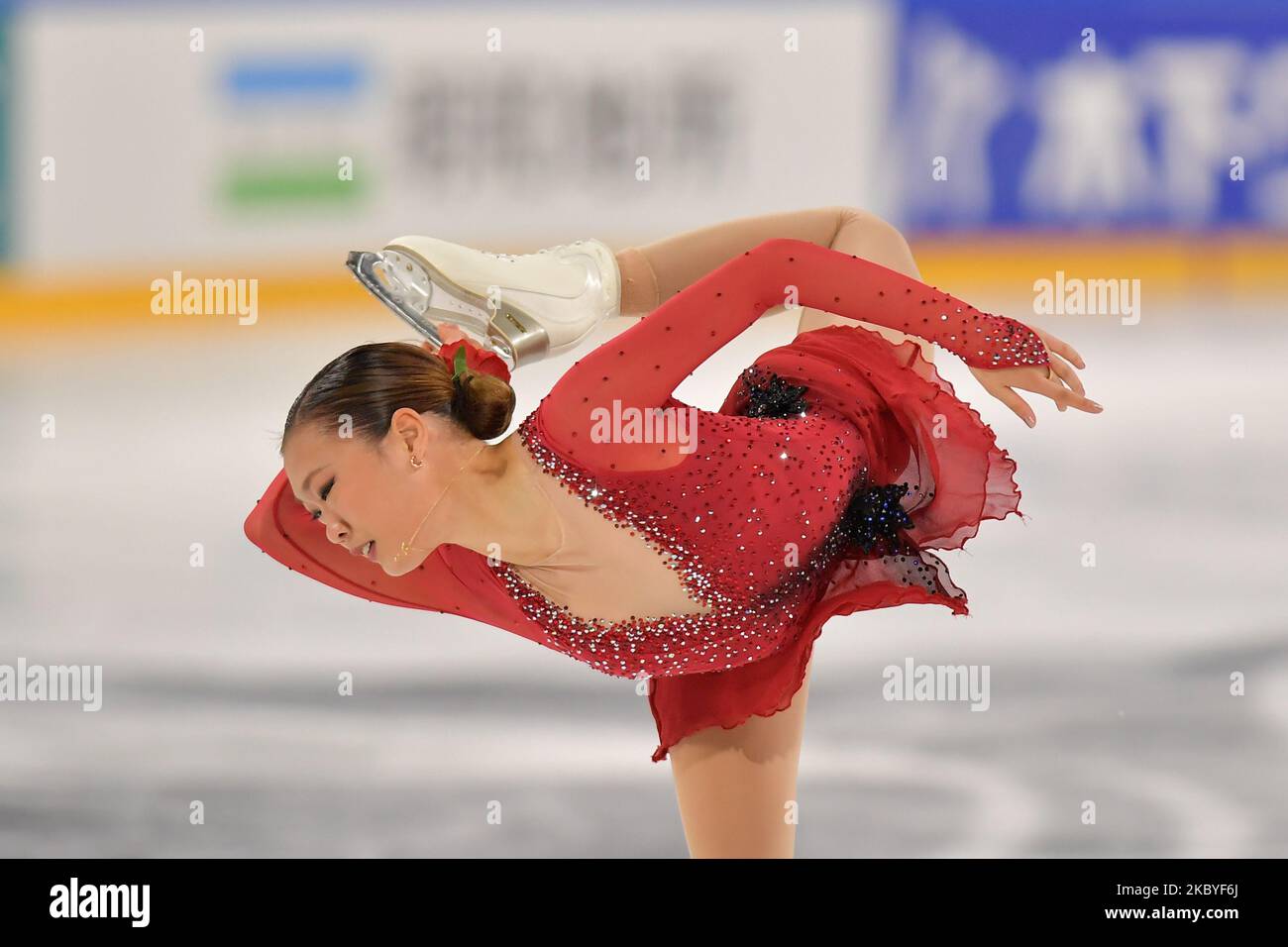 Audrey SHIN (USA), during Women Short Program, at the ISU Grand Prix of Figure Skating Grand
