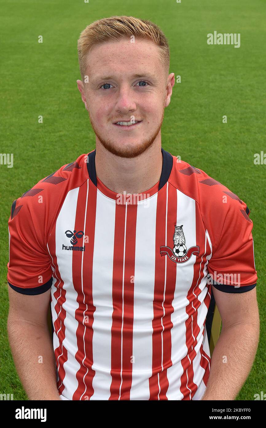 Davis Keillor Dunn in the anniversary kit at the Odham Athletic photocall at Boundary Park, Oldham, England, on September 3, 2020. (Photo by Eddie Garvey/MI News/NurPhoto) Stock Photo