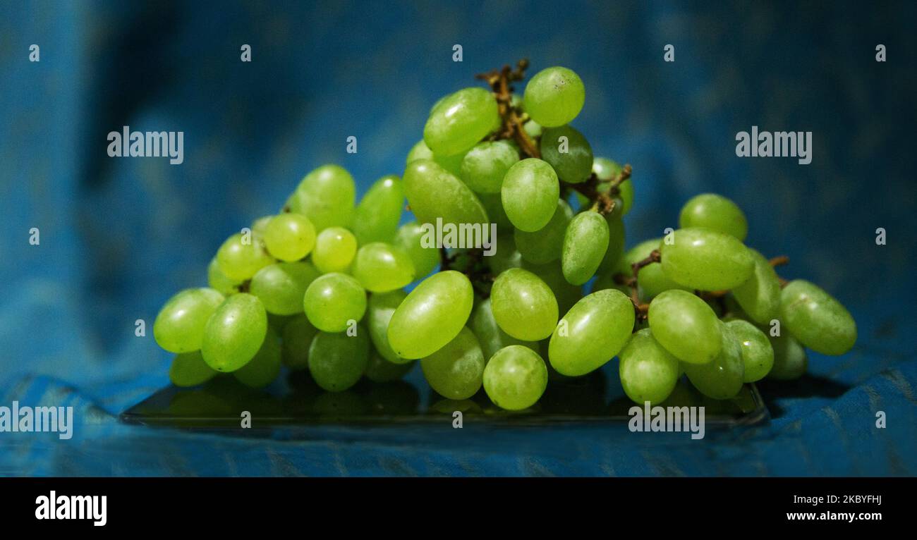 Fresh Kishmish grape oval seedless grape n India. February 23. Also called variety also