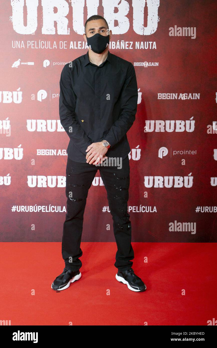 Karim Benzema attends 'Urubu' premiere at the Callao cinema on September 10, 2020 in Madrid, Spain (Photo by Oscar Gonzalez/NurPhoto) Stock Photo