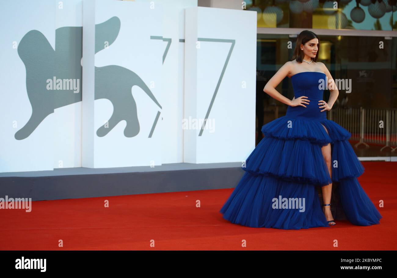 Cynthia Samuel walk the red carpet ahead of the movie 'Nomadland' at the 77th Venice Film Festival on September 11, 2020 in Venice, Italy. (Photo by Matteo Chinellato/NurPhoto) Stock Photo