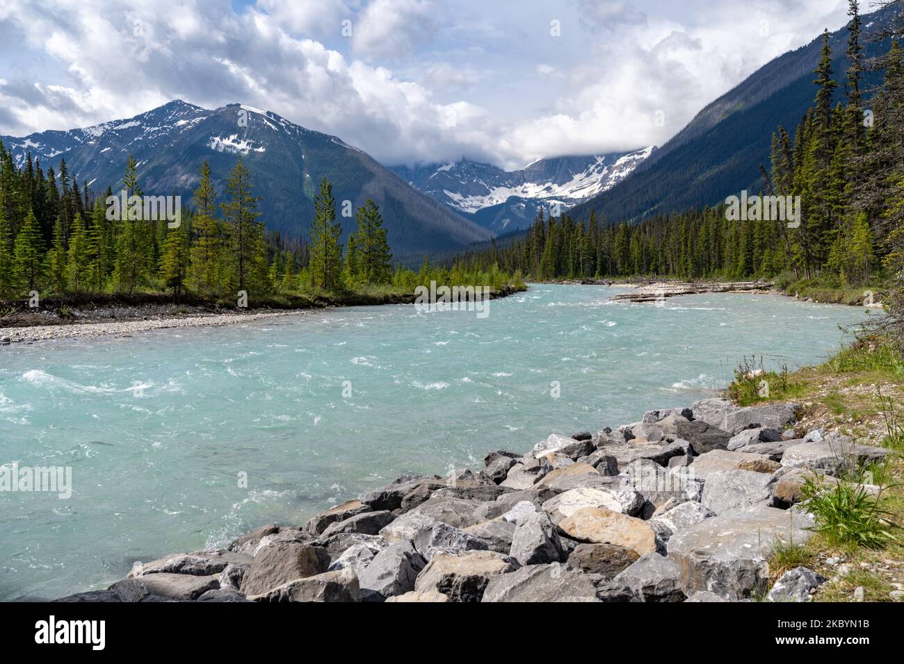 Teal turquoise Kootenay River in British Columbia Canada Stock Photo ...