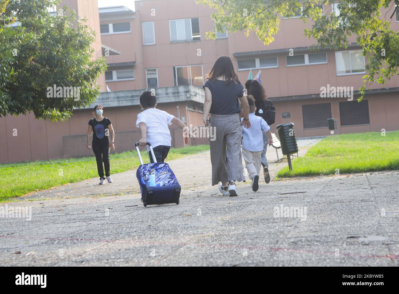 Reopening of schools after the forced closure due to the Coronavirus emergency in Italy, Milan, Italy, on September 14, 2020 (Photo by Mairo Cinquetti/NurPhoto) Stock Photo