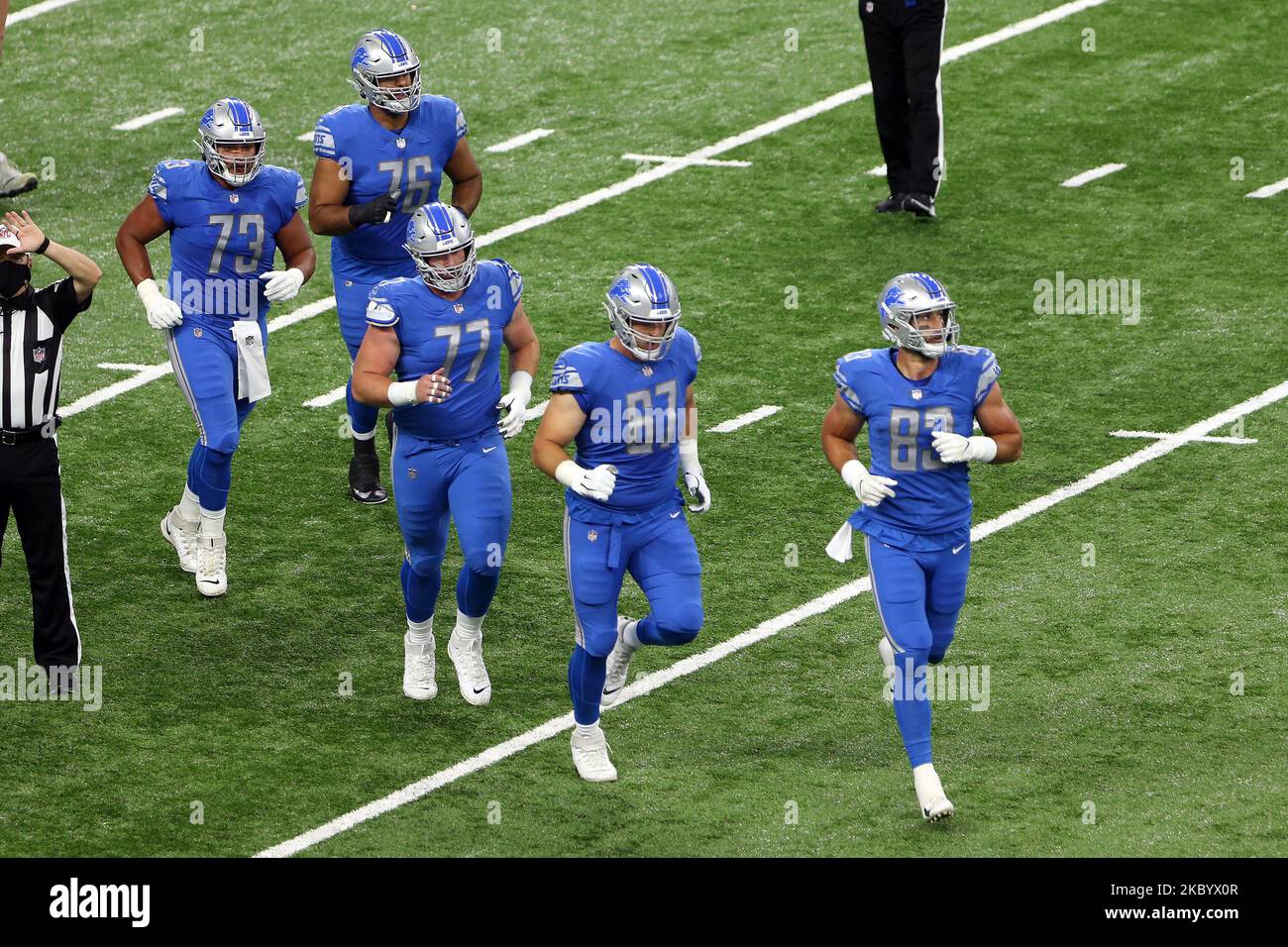 Detroit lions offensive tackle matt nelson hires stock photography and