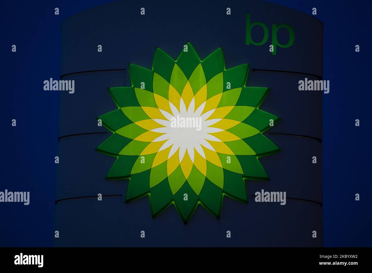British gas and oil multinational company BP (British Petroleum) logo