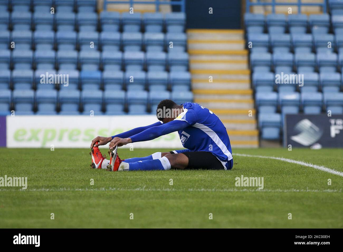 Vadaine Oliver of Gillingham rues a missed opportunity during the