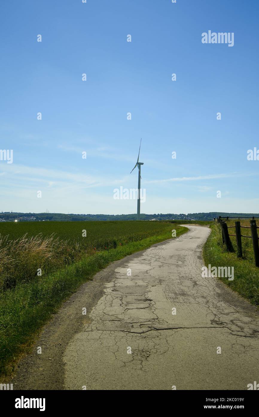 The wind generator turbine view in the station, vertical Stock Photo ...