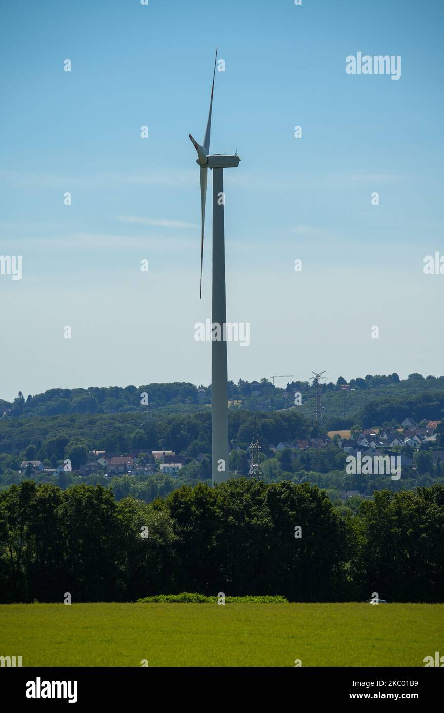The wind generator turbine view in the station, vertical Stock Photo ...