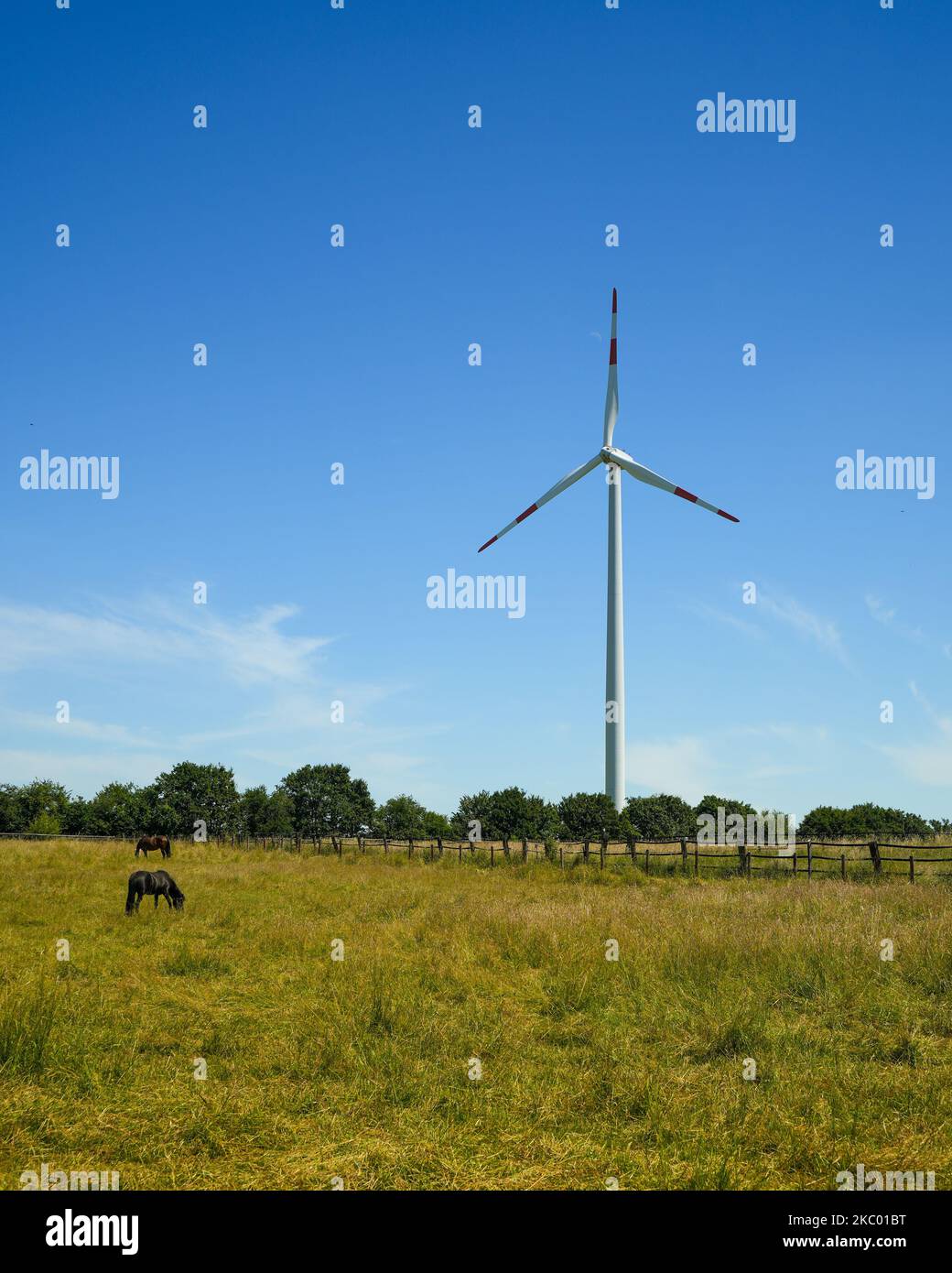 The wind generator turbines view in the station on the sunny day Stock ...