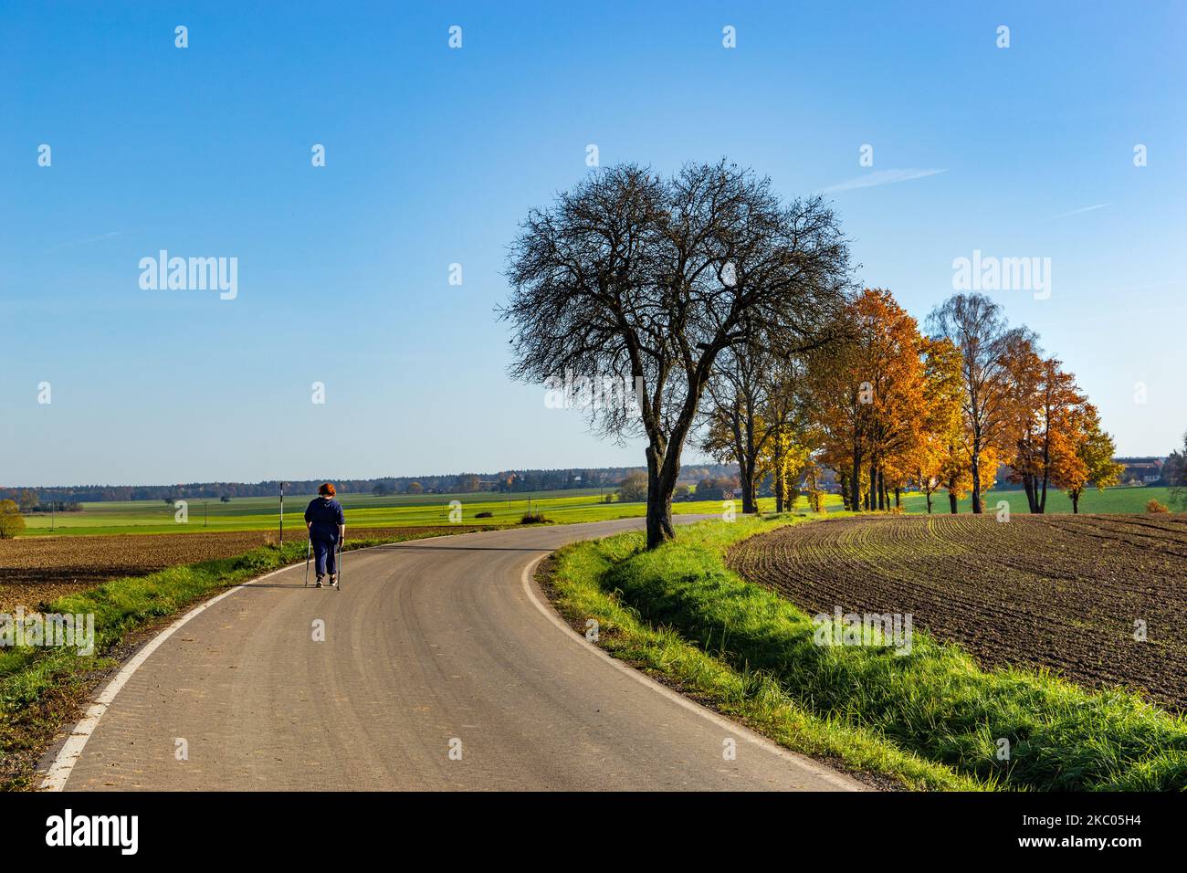 Woman legs walking road close hi-res stock photography and images - Alamy