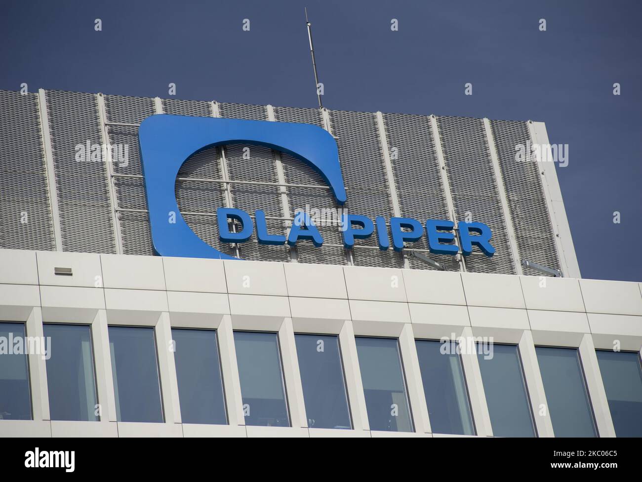 Multinational law firm Dla Piper sign is seen on September 19, 2020 in Warsaw, Poland. (Photo Illustration by Aleksander Kalka/NurPhoto) Stock Photo