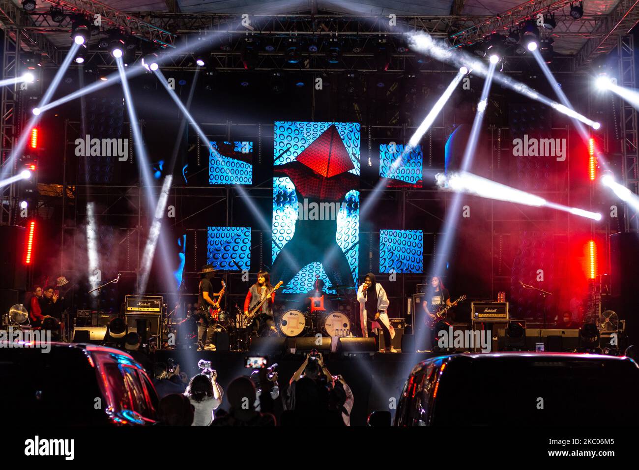 Kotak band perform onstage during the Jogja DriveIn Concert at Sleman
