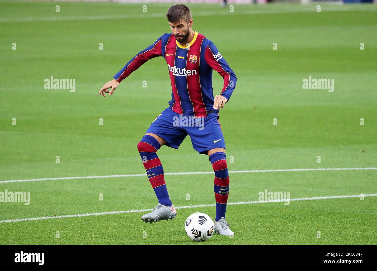 Gerard Pique during the Joan Gamper Trophy match between FC Barcelona and Elche CF, played at the Camp Nou Stadium, on 19th September 2020, in Barcelona, Spain. (Photo by Joan Valls/Urbanandsport /NurPhoto) Stock Photo
