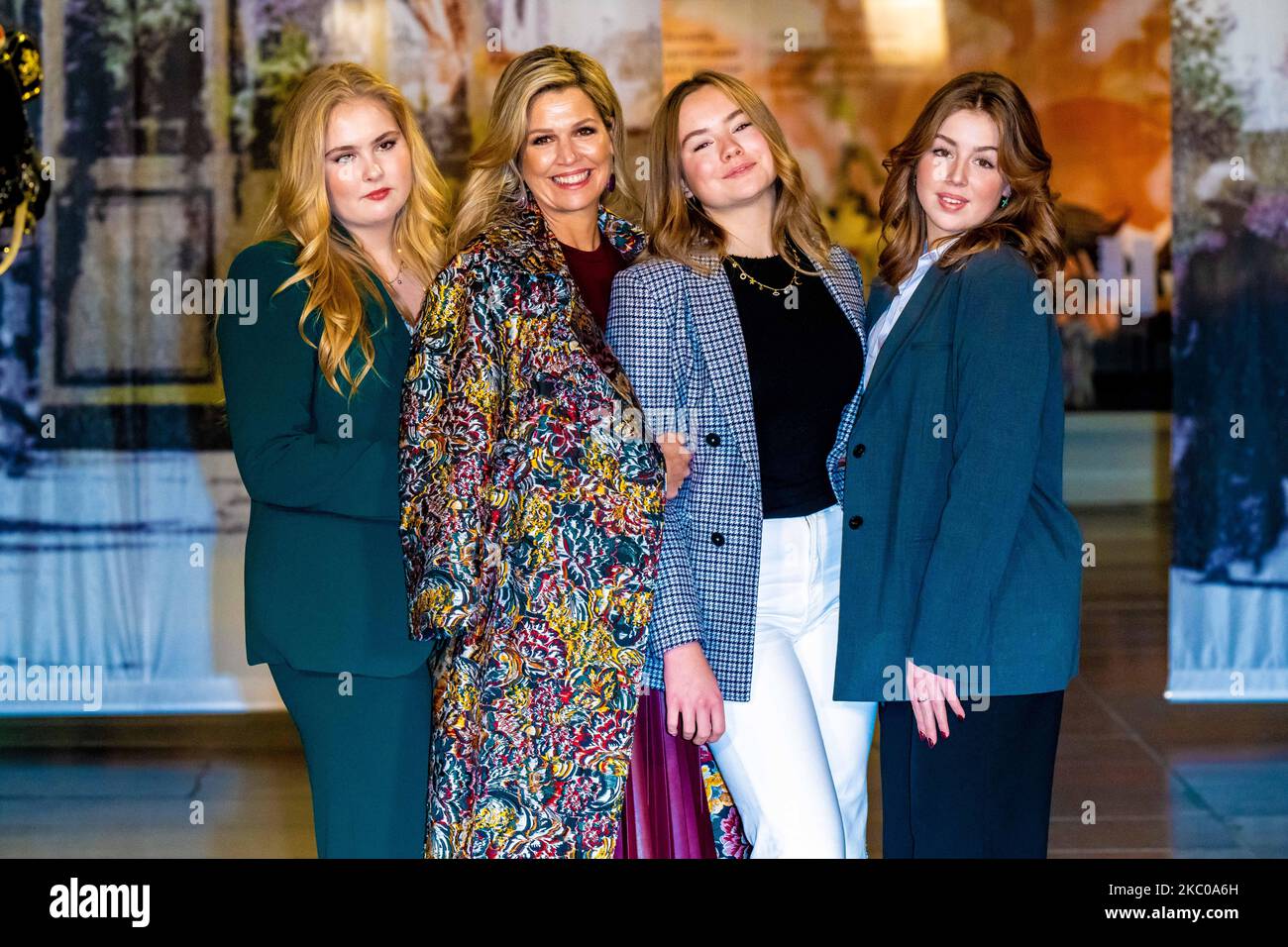 Queen Maxima of the Netherlands with their daughters Princess Amalia ...