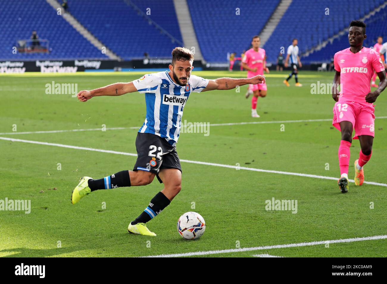 Matias Vargas during the match between RCD Espanyol and RCD Mallorca, corresponding to que week 2 of the Liga Smartbank, played at the RCDE Stadium, on 20th September 2020, in Barcelona, Spain. -- (Photo by Urbanandsport/NurPhoto) Stock Photo