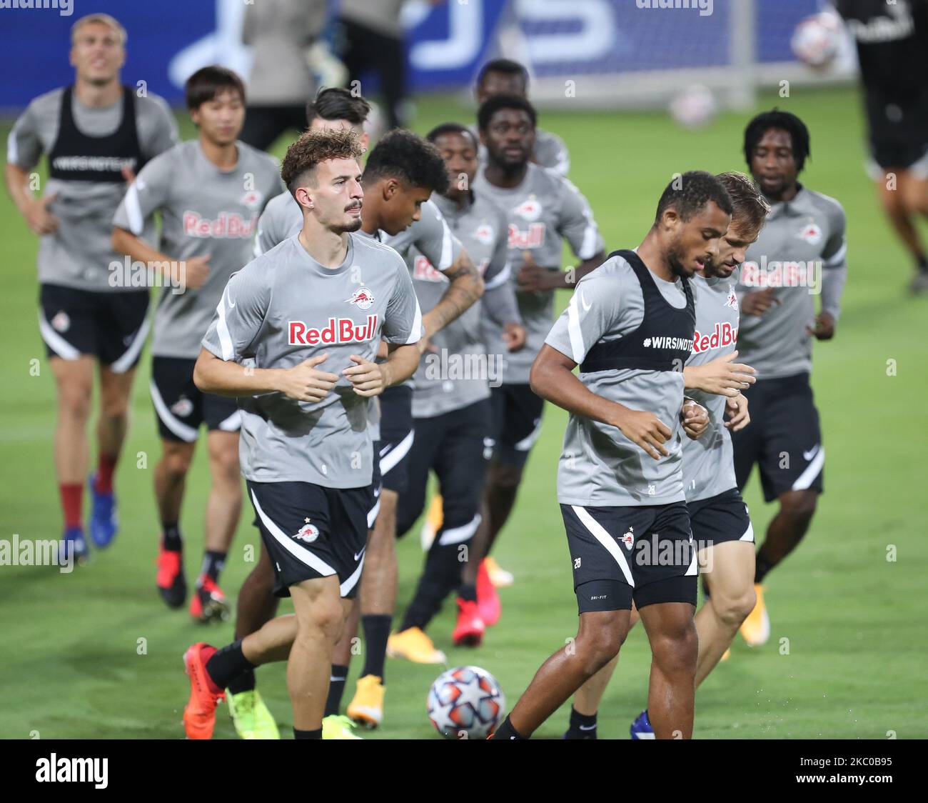 FC Red Bull Salzburg players during training session before the Uefa