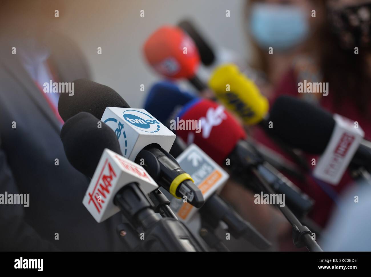 Adam Niedzielski, the current Polish Minister of Health, at a press briefing in front of the University Hospital in Krakow. On Monday, September 21, 2020, in Krakow, Poland. (Photo by Artur Widak/NurPhoto) Stock Photo