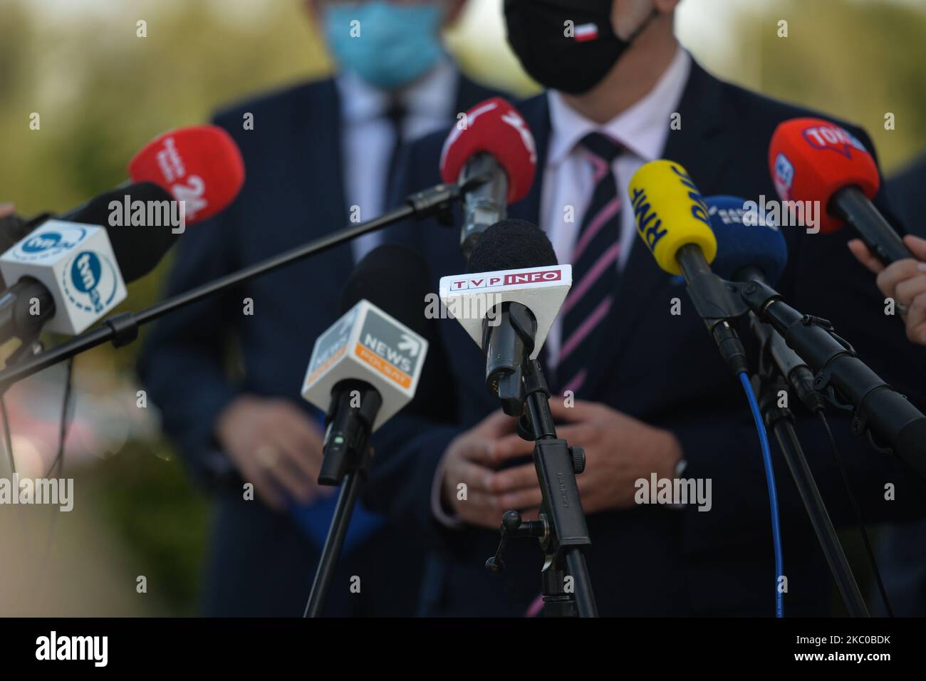 adam Niedzielski, the current Polish Minister of Health, at a press briefing in front of the University Hospital in Krakow. On Monday, September 21, 2020, in Krakow, Poland. (Photo by Artur Widak/NurPhoto) Stock Photo