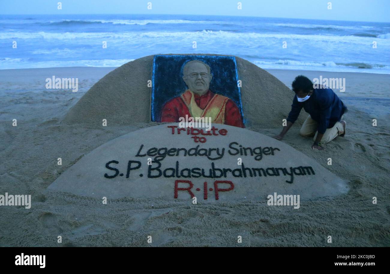 P Sand Singer Sand sculpture of legendary singer padma shri s hi-res stock ...