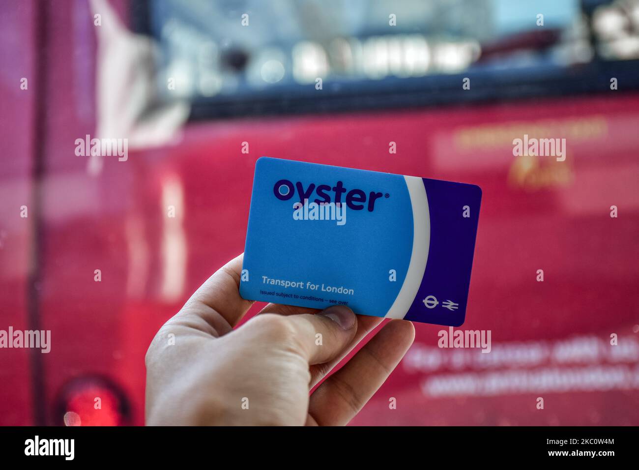 London, England July 07 2017 Hand holding the blue Oyster card