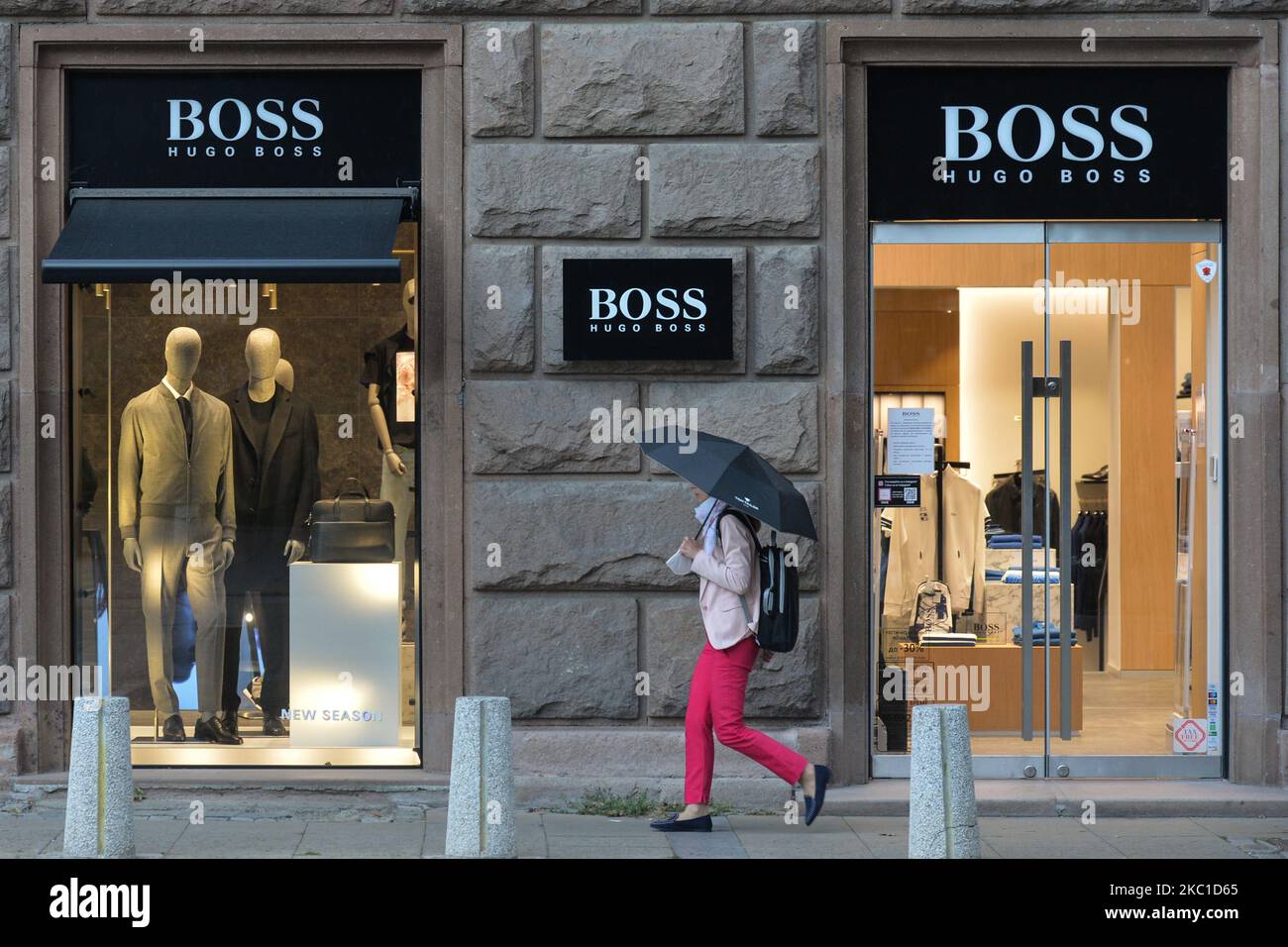 Hugo Boss, a German luxury fashion shop, in Sofia city center. On