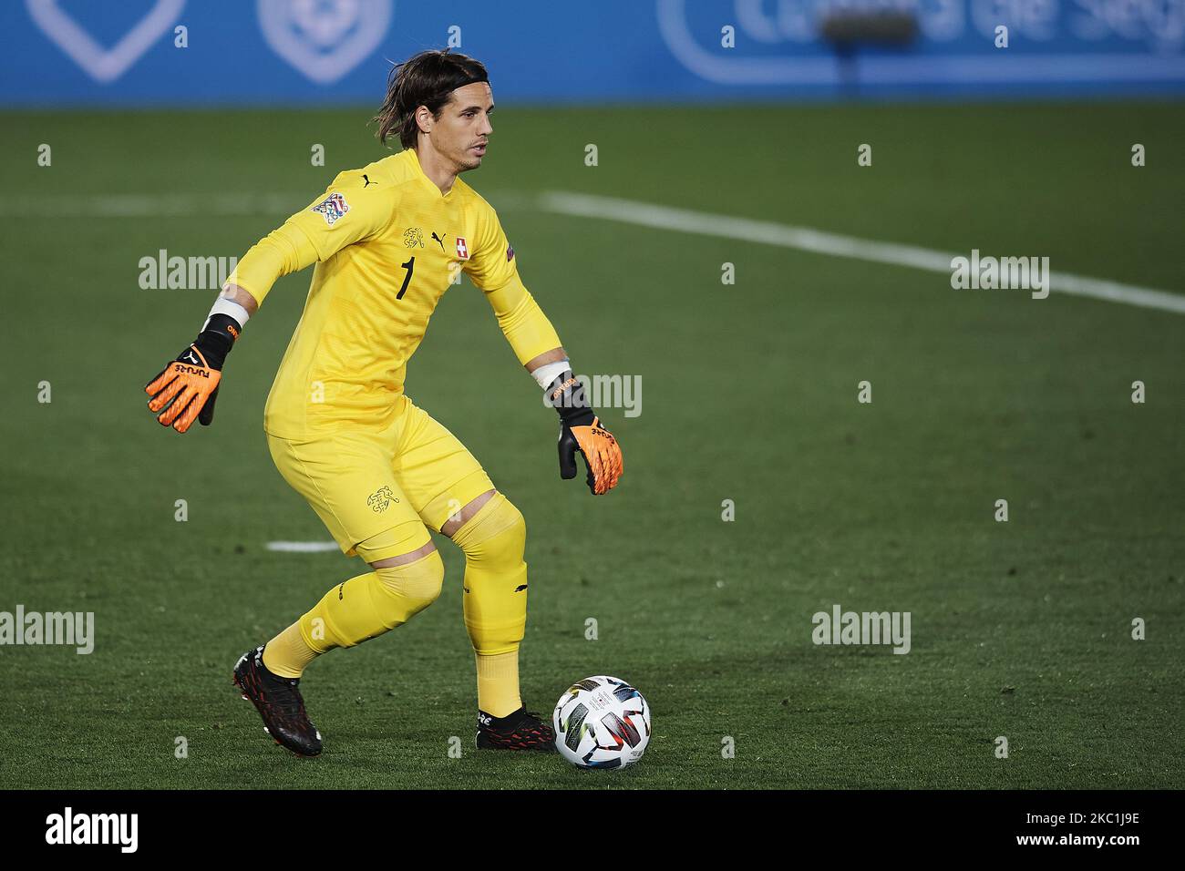 Yann Sommer (Borussia Monchengladbach) of Switzerland in action during the UEFA Nations League group stage match between Spain and Switzerland at Estadio Alfredo Di Stefano on October 10, 2020 in Madrid, Spain. (Photo by Jose Breton/Pics Action/NurPhoto) Stock Photo