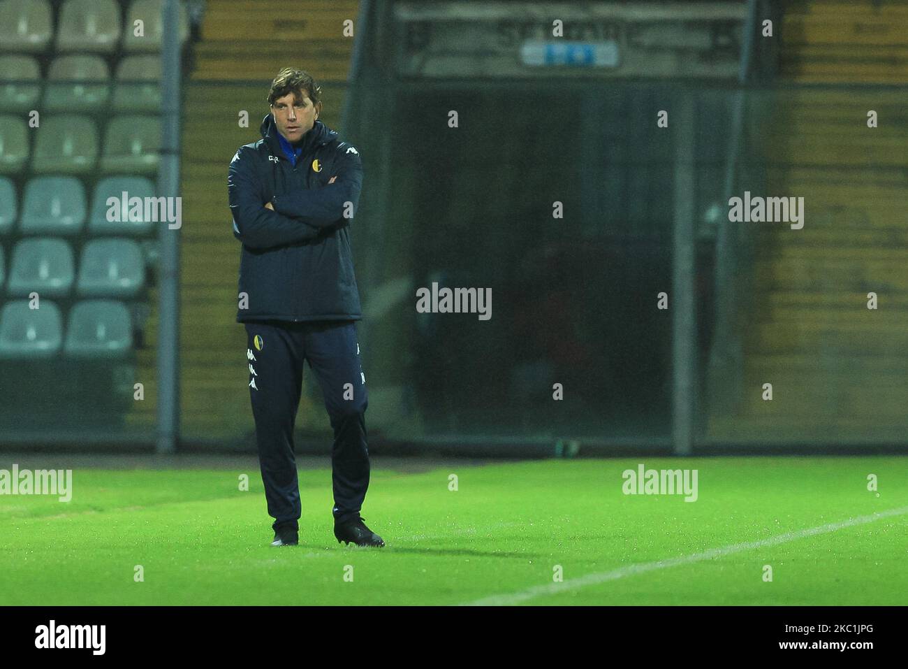 Michele Mignani during the Serie C match between Modena and Ravenna at Stadio Braglia on October 11, 2020 in Modena, Italy. (Photo by Emmanuele Ciancaglini/NurPhoto) Stock Photo