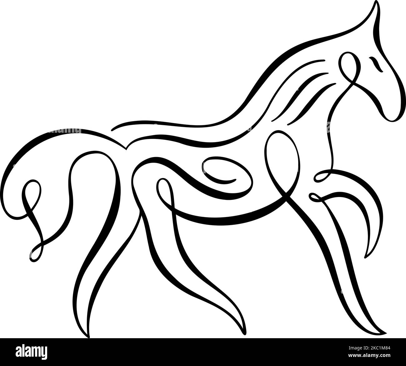 A line art of a horse on a white background Stock Vector Image & Art ...