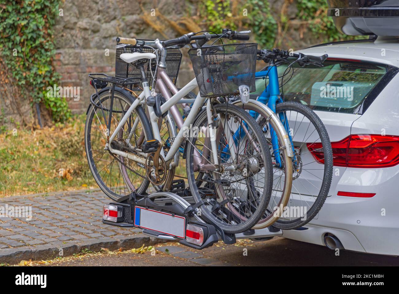 Triple Bike Carrier With Led Tail Lights and Licence Plate Holder Stock