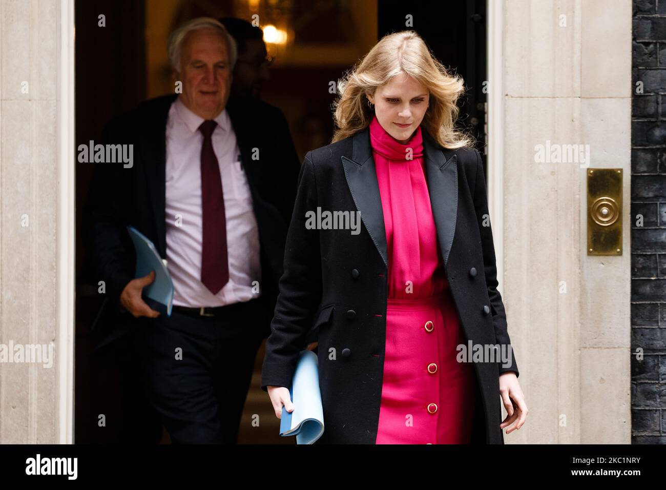 Special Adviser Cleo Watson leaves 10 Downing Street for the weekly