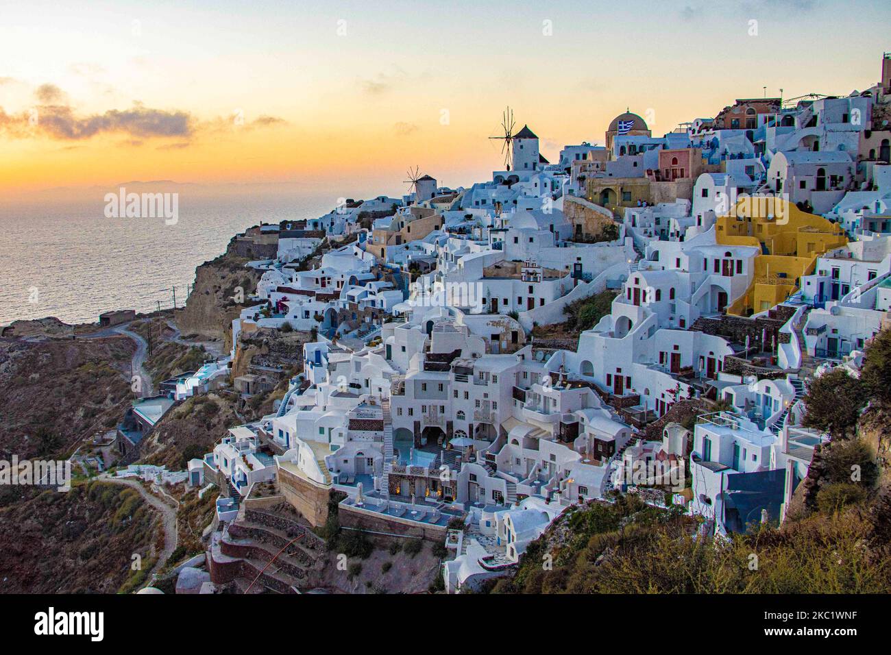 Magic Hour In The Dusk Just After The Sunset In The Famous Oia Village magic-hour-in-the-dusk-just-after-the-sunset-in-the-famous-oia-village