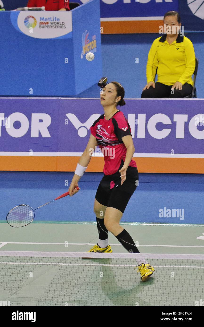 South Korea's Sung Ji Hyun play match during women's single final match