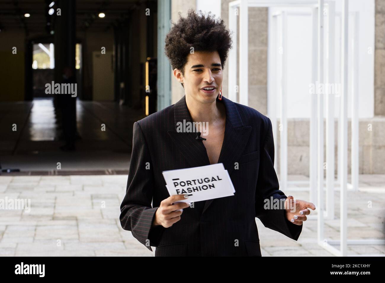 Model Luis Borges during the presentation of Portugal Fashion, in Porto,  Portugal, on October 15, 2020. (Photo by Rita Franca/NurPhoto Stock Photo -  Alamy