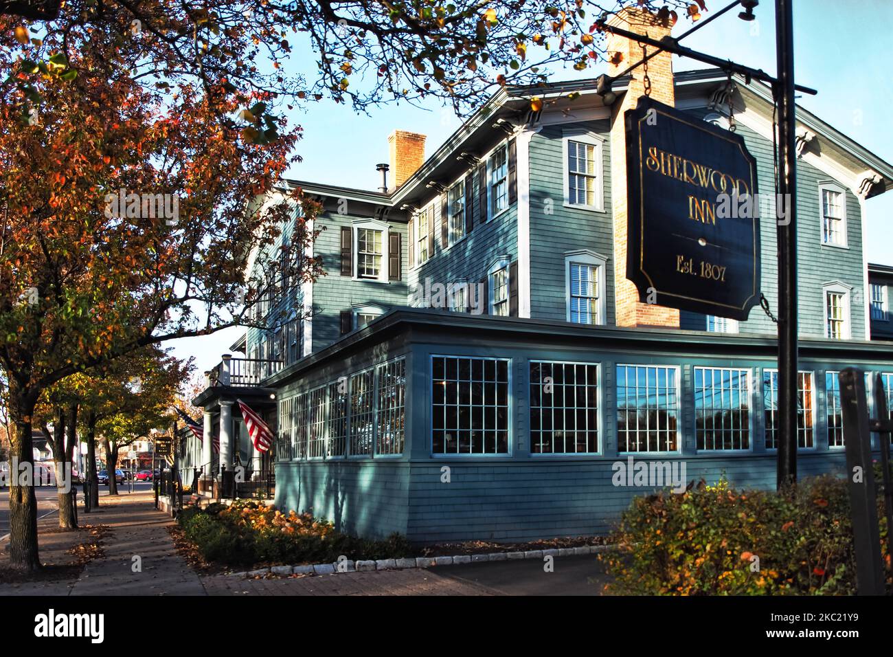 Skaneateles, New York, USA. November 4, 2022. Outside the Sherwood Inn