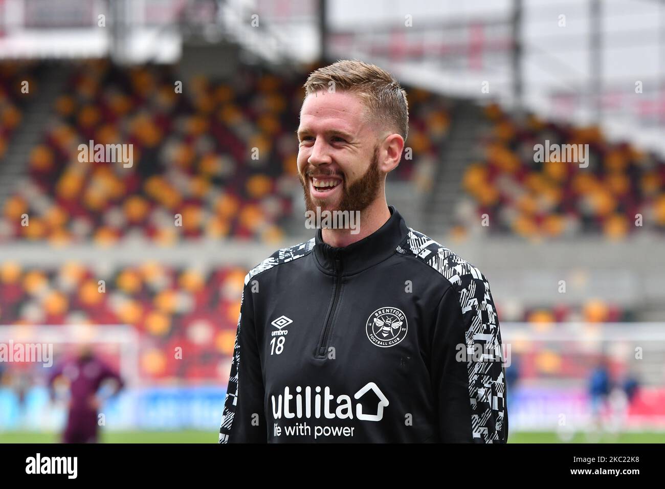 Pontus Jansson during the Sky Bet Championship match between Brentford and Coventry City at Brentford Community Stadium on October 17, 2020 in Brentford, England. (Photo by MI News/NurPhoto) Stock Photo