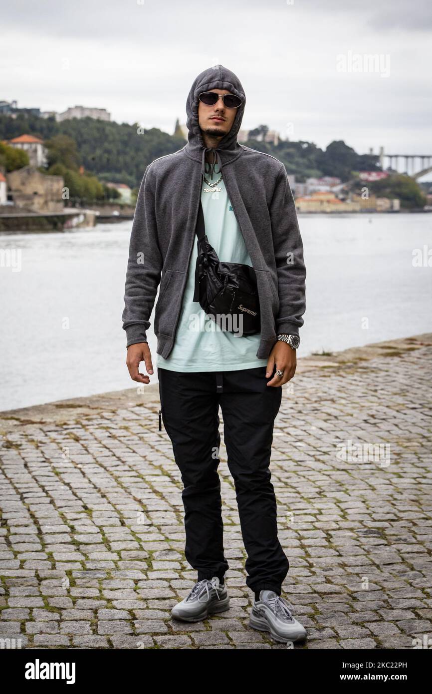Influencer Terrible Kid on the Third day of Portugal Fashion, on October 17, 2020, Porto, Portugal (Photo by Rita Franca/NurPhoto) Stock Photo