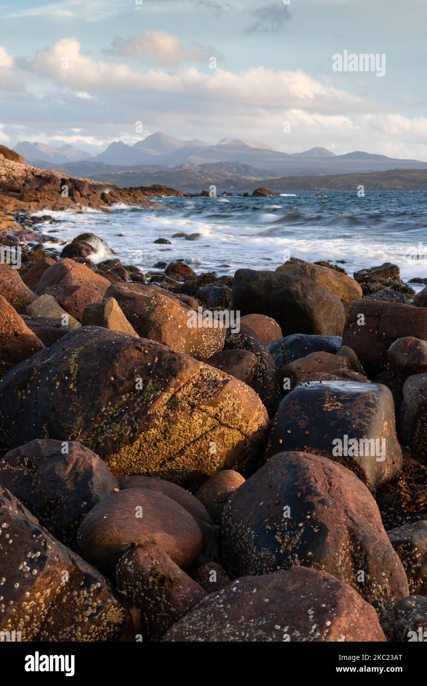 Big sand beach at Gairloch on the atlantic coast of Wester Ross, Scotland Stock Photo