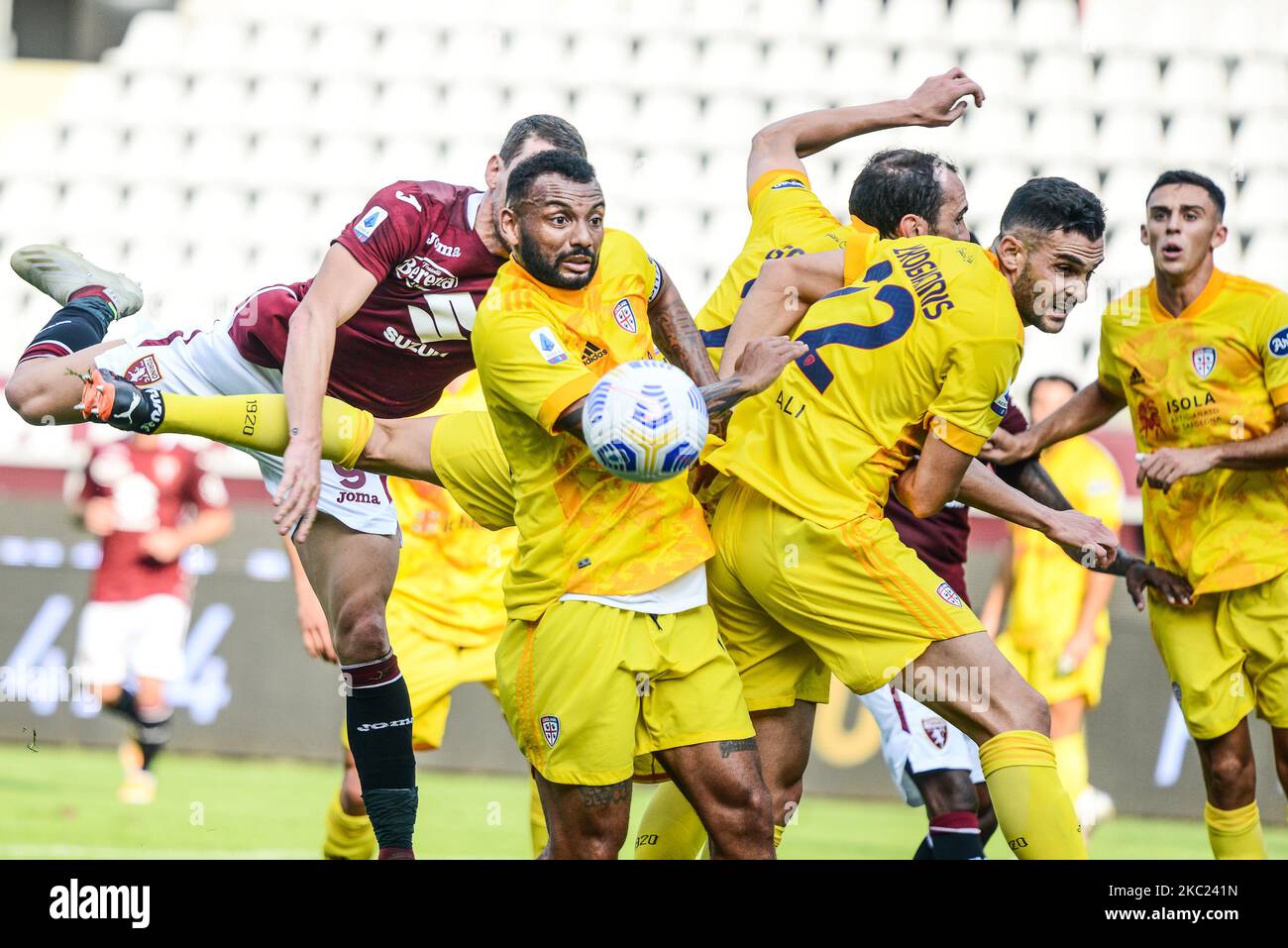 during the Serie A football match between Torino FC and Cagliari Calcio